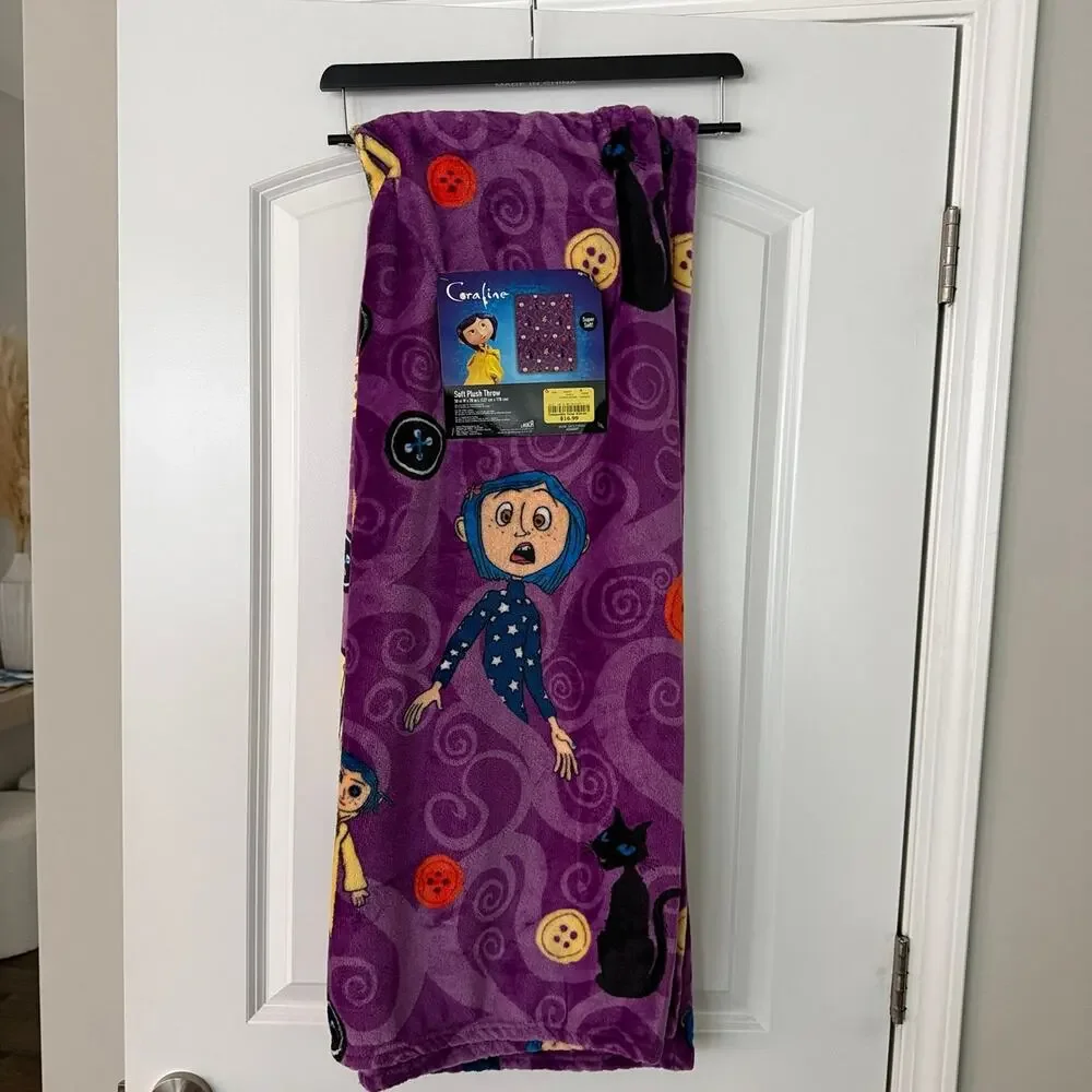 Viral Coraline Halloween Blanket new with tag